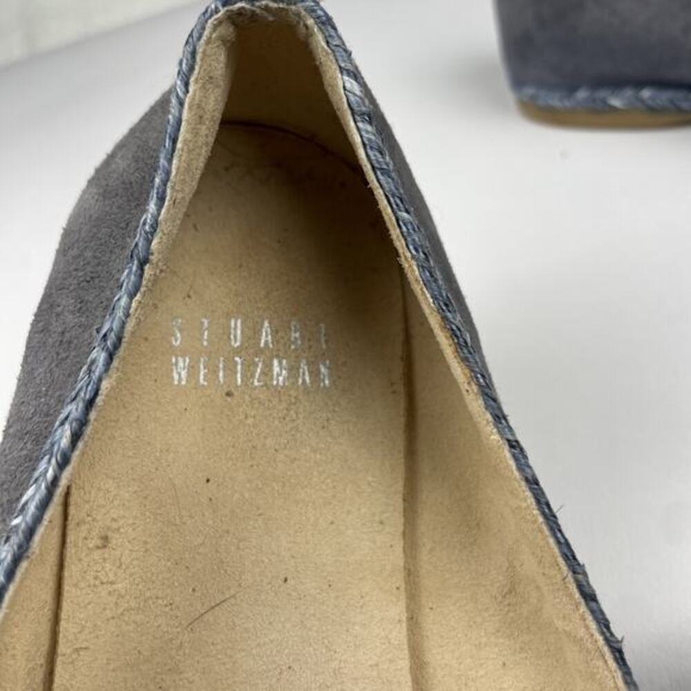 Stuart Weitzman Sz 6.5 Blue Mirror‎ Cap Toe Preppy Academia Classic Luxury - Picture 12 of 16